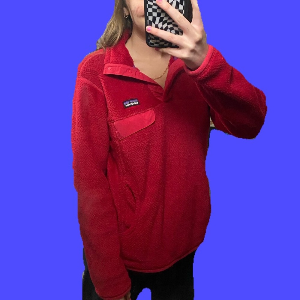 patagonia red fleece jacket